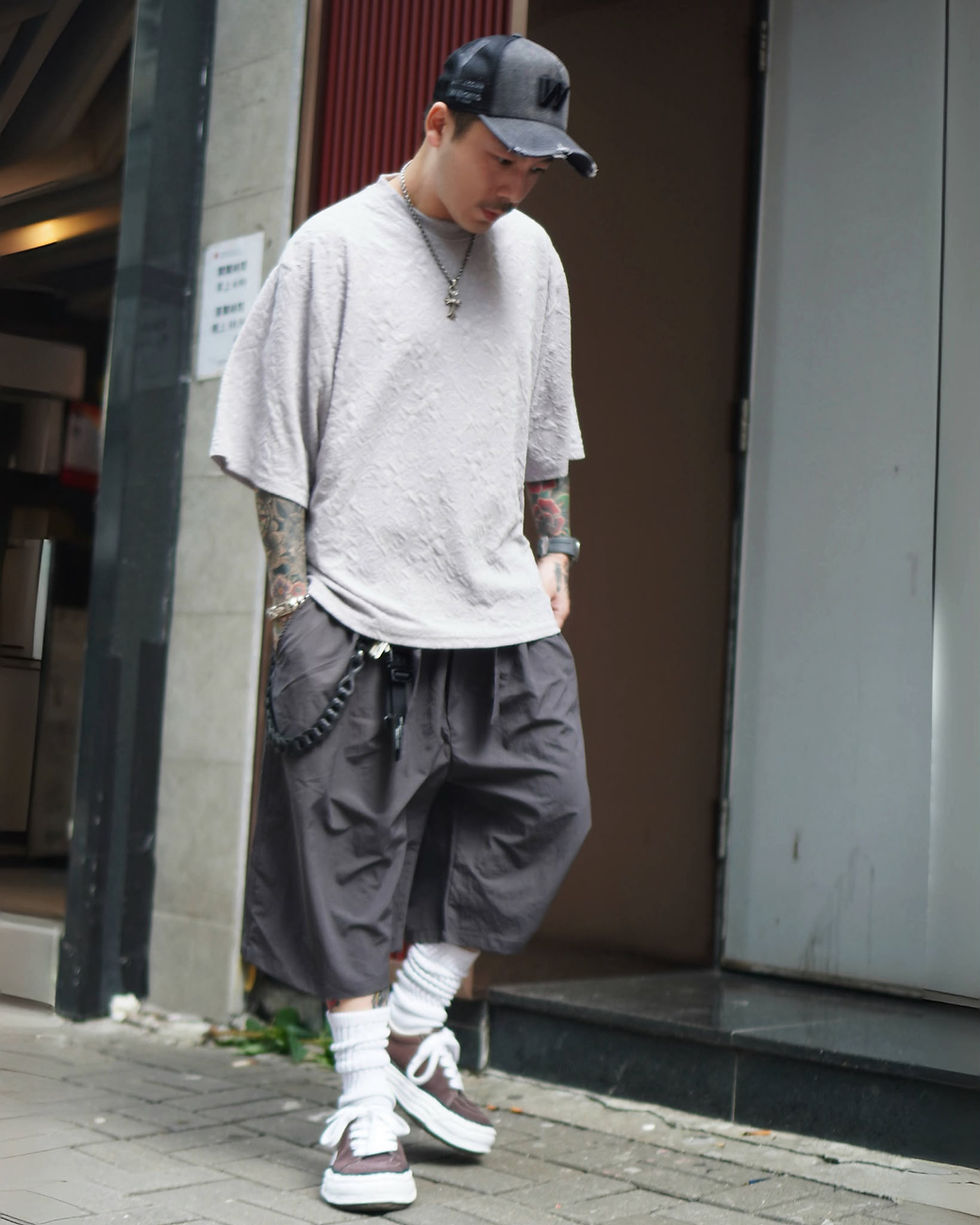 縮圖：薄身暗紋短袖T恤