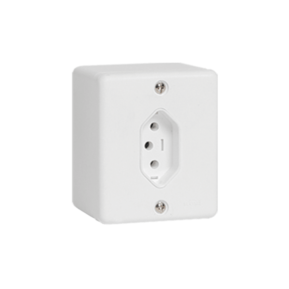 Tomada Fixa de Sobrepor Bipolar 2P + T 10A 250V