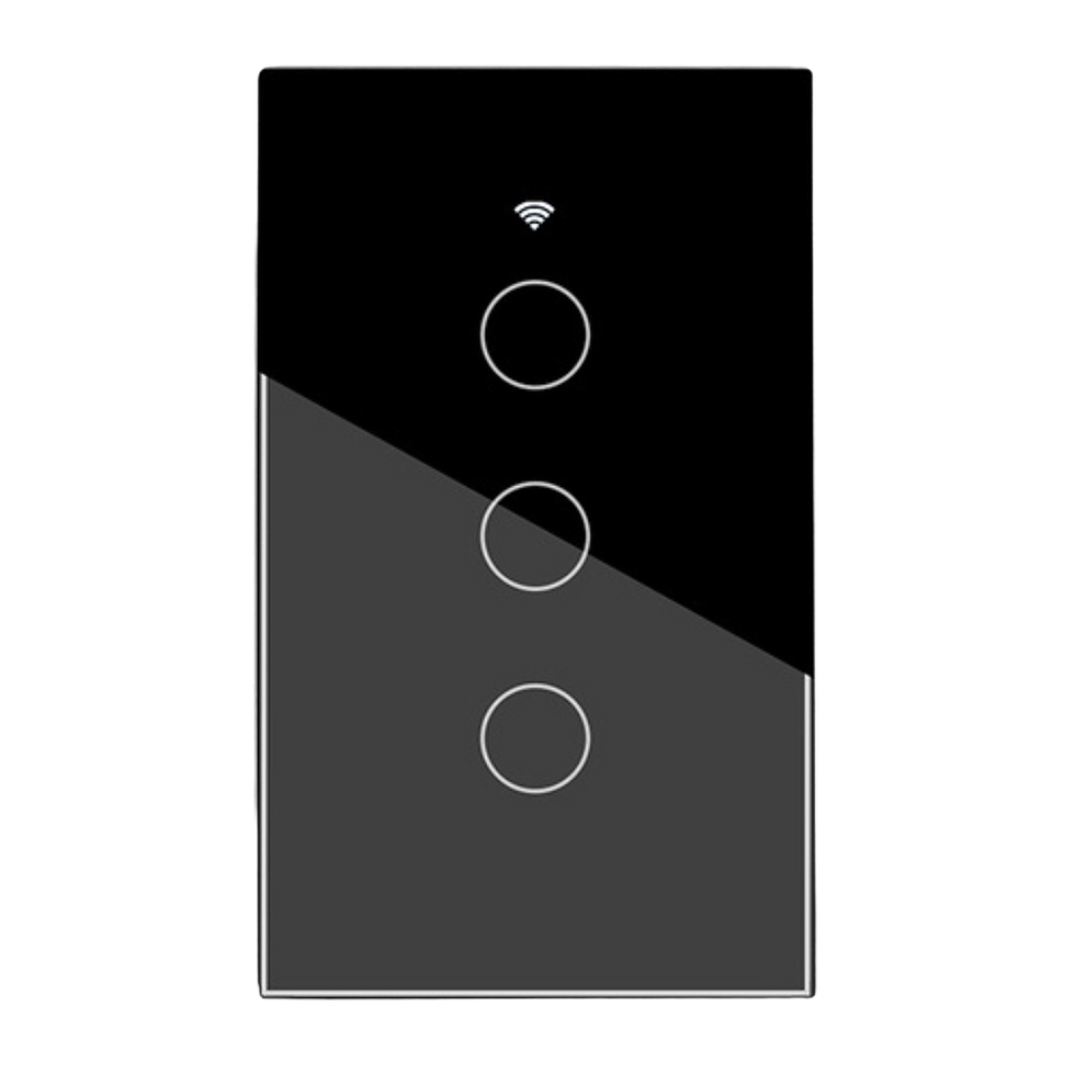 INTERRUPTOR INTELIGENTE 3 TECLAS TOUCH TAMANHO 4X2 WI-FI PRETO IP20