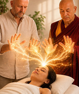 Dave and Spirit Guide Shinje conducting a 1:1 IPHM certified Psychic Suregry session