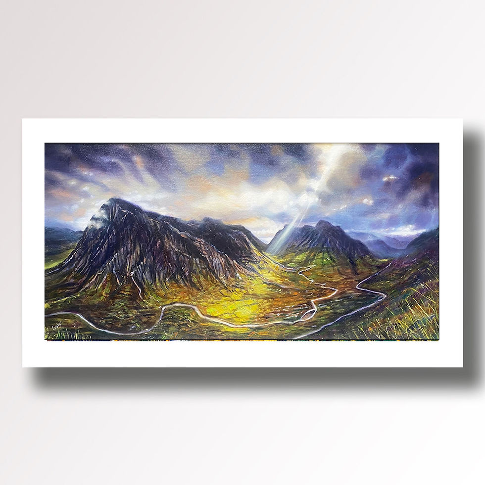 Glen Coe As The Light Breaks Through - Giclee Fine Art Print