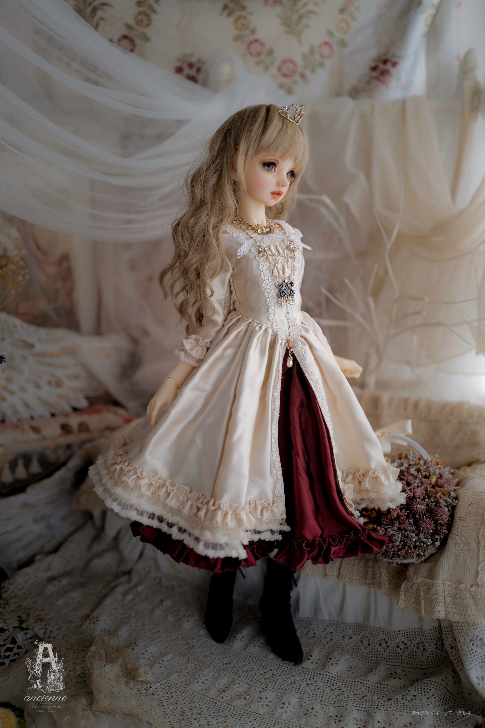 ［Paulette］silk satin