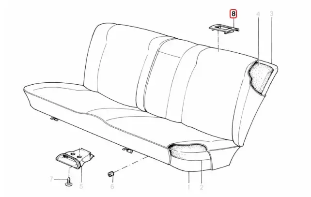 Thumbnail: BMW E34 Rear Seat Belt Top Cover | 87-95 5-Series | 52208107587