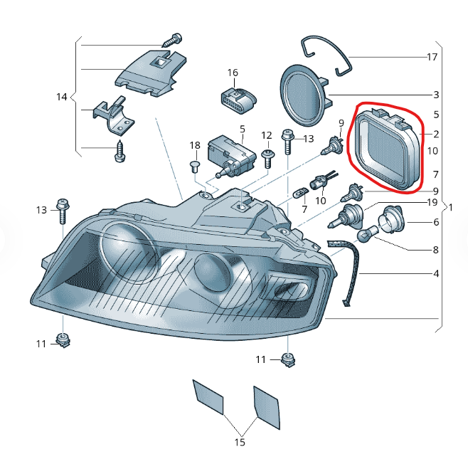 Миниатюра: Audi A3 8P 2004-2008 Капак за фар къси светлини 8P0941159