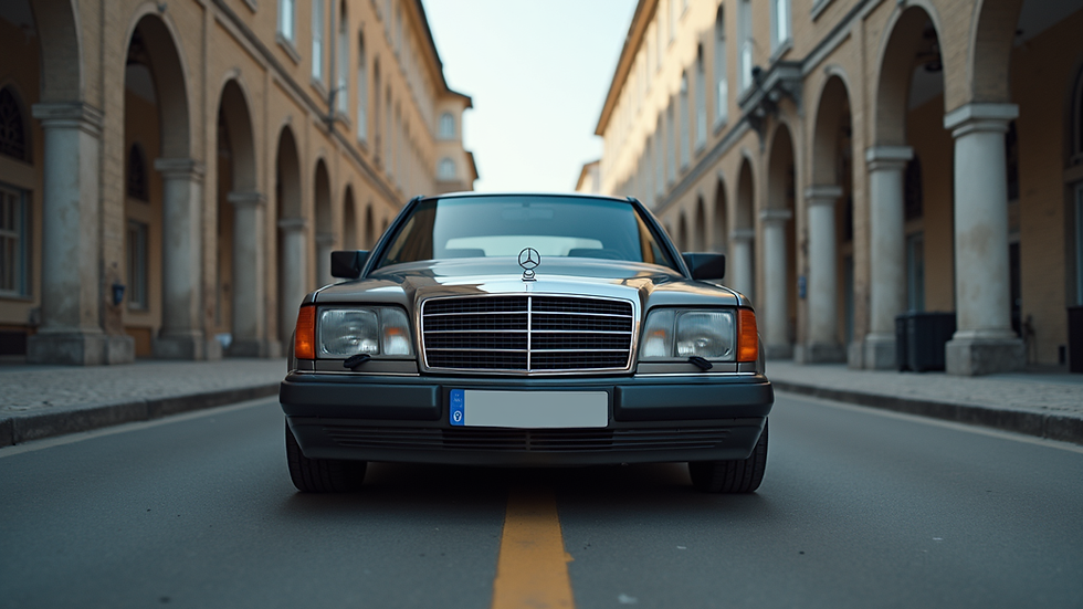 Eye-level view of a 3D принтиран капак на фар за Mercedes W124