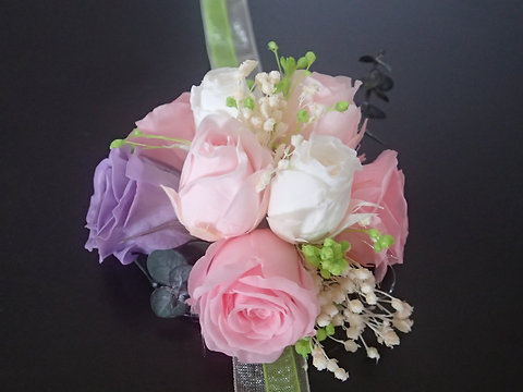 Bracelet Fleurs Rose Et Mauve