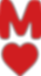 M coeur icone rouge