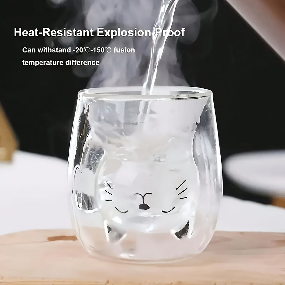 Thumbnail: Double-Walled "Hidden Kitty" Glass Mug