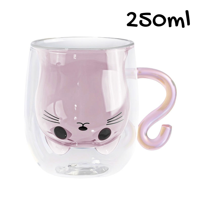 Thumbnail: Double-Walled "Hidden Kitty" Glass Mug
