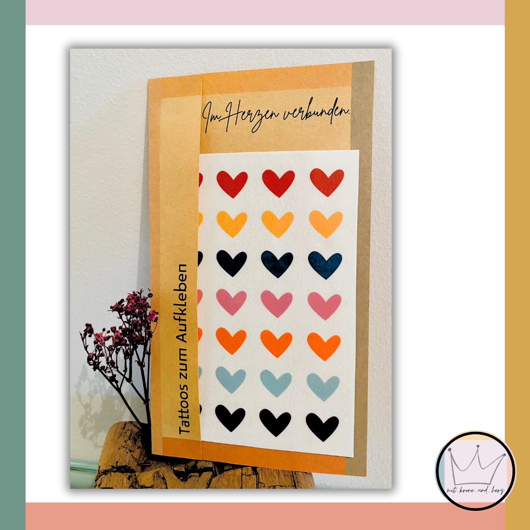 Stärkende Klebetattoos - Im Herzen verbunden.