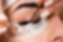 Eyelash extension procedure close up. Be