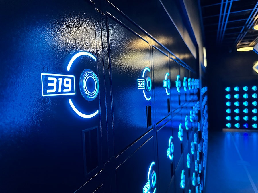 Lockers inside TRON Lightcycle / Run presented by Enterprise