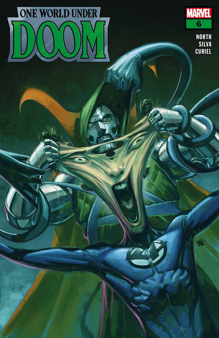 ONE WORLD UNDER DOOM #6Written by RYAN NORTHPenciled by RB SILVACover by BEN HARVEYOn Sale 8/6