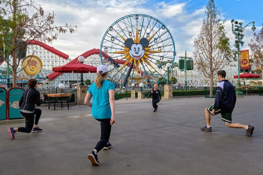 Guests doing Boot Camp in Disney California Adventure park