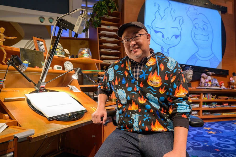 Disney California Adventure park, Animation Academy drawing "Elemental" movie characters