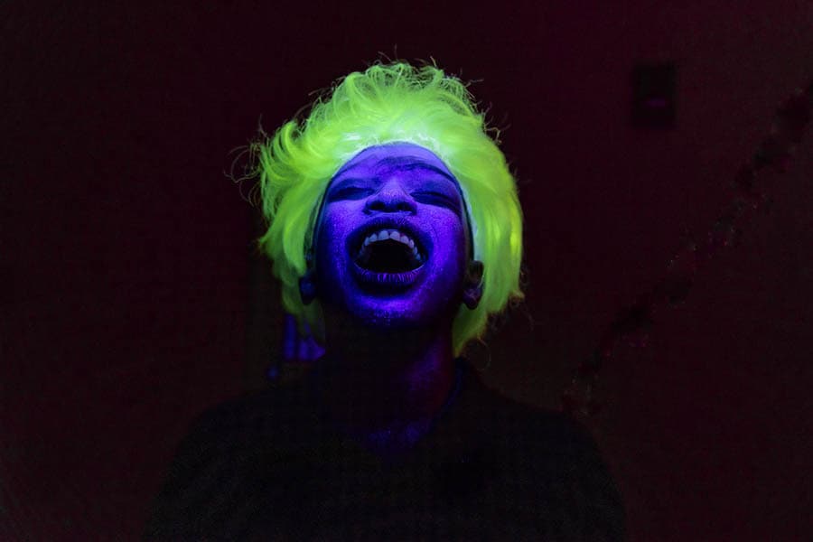 Florida Theater Student in Ghostly Makeup