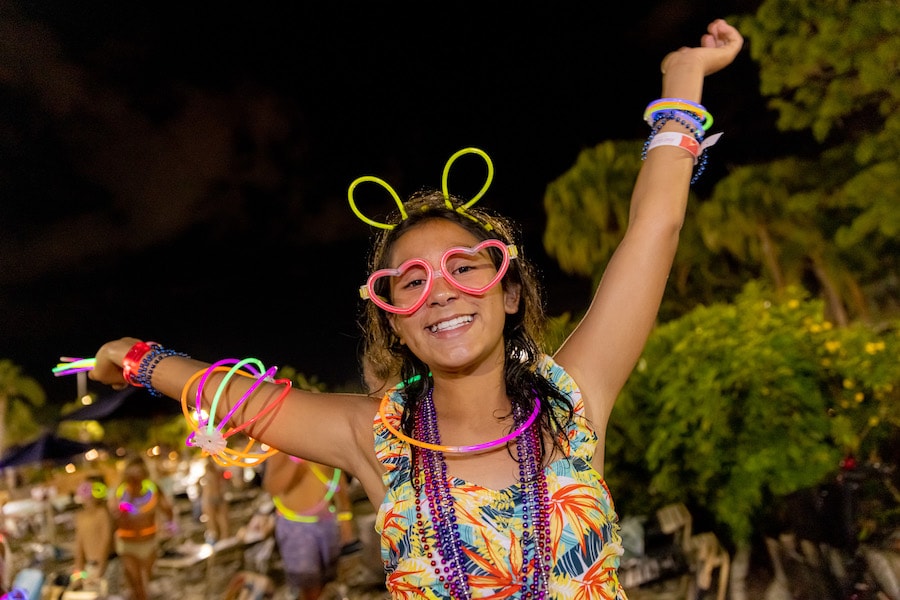 Tween enjoying Disney H2O Glow After Hours party at Disney’s Typhoon Lagoon