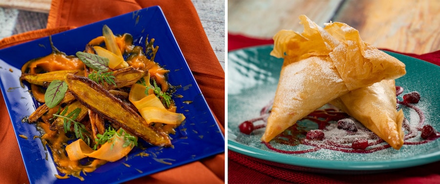 Carrots Three Ways and House-made Crispy Almond Phyllo Pockets