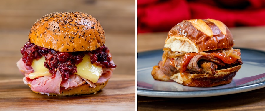 Holiday Ham Slider and Brisket Slider form the Festival of Holidays 2022 at Disneyland Resort