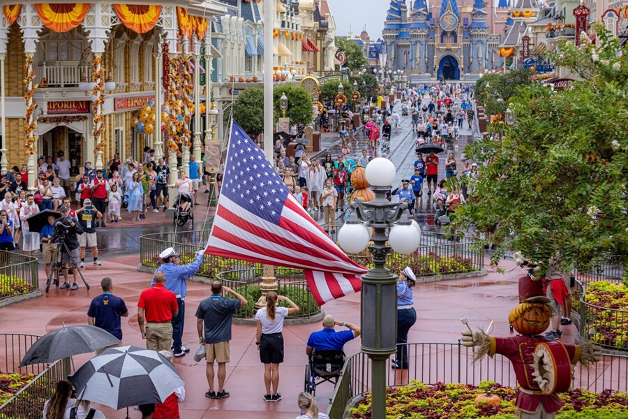 Flag retreat ceremony at Magic Kingdom