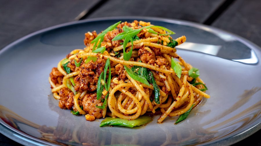 Spicy pork Dandan noodles during Lunar New Year at Disney California Adventure Park