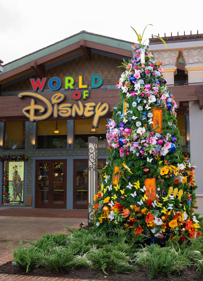 A Christmas tree at Disney Springs