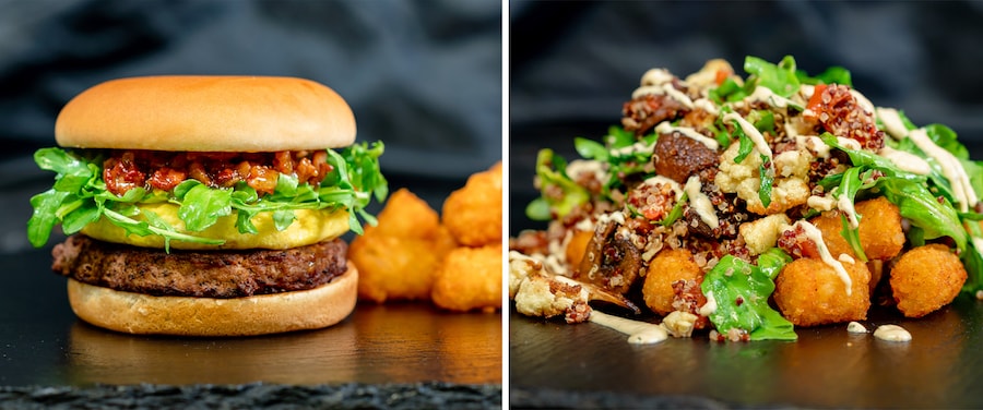Beast Breakfast Burger and Vegetable Quinoa Breakfast Bowl at Disneyland Resort
