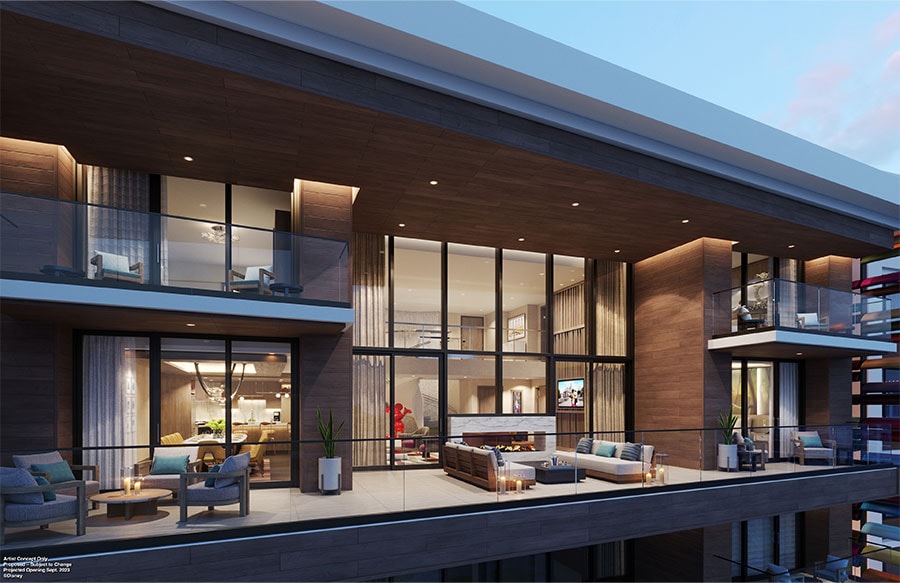 Exterior of the multilevel three-bedroom Grand Villa coming to the Villas at Disneyland Hotel