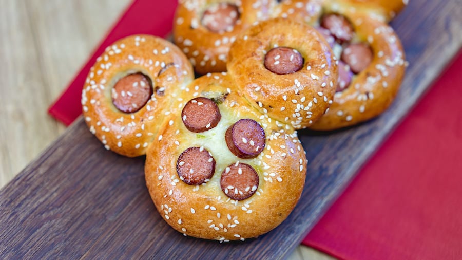 Mickey Chinese hot dog bun during Lunar New Year at Disney California Adventure Park
