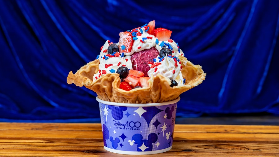 Disney California Adventure Park, Red, White & Blue Sundae - Fourth of July food at Disneyland
