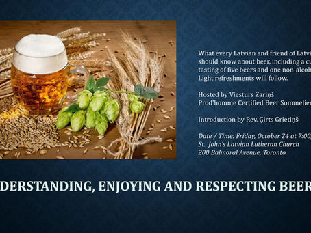 DATE CHANGE Understanding, Enjoying and Respecting Beer / now December 6th, 7pm
