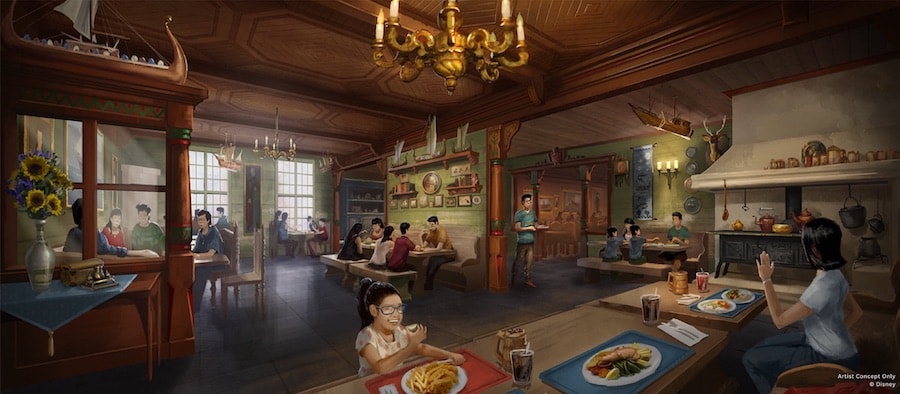 Rendering of Golden Crocus Inn coming to World of Frozen