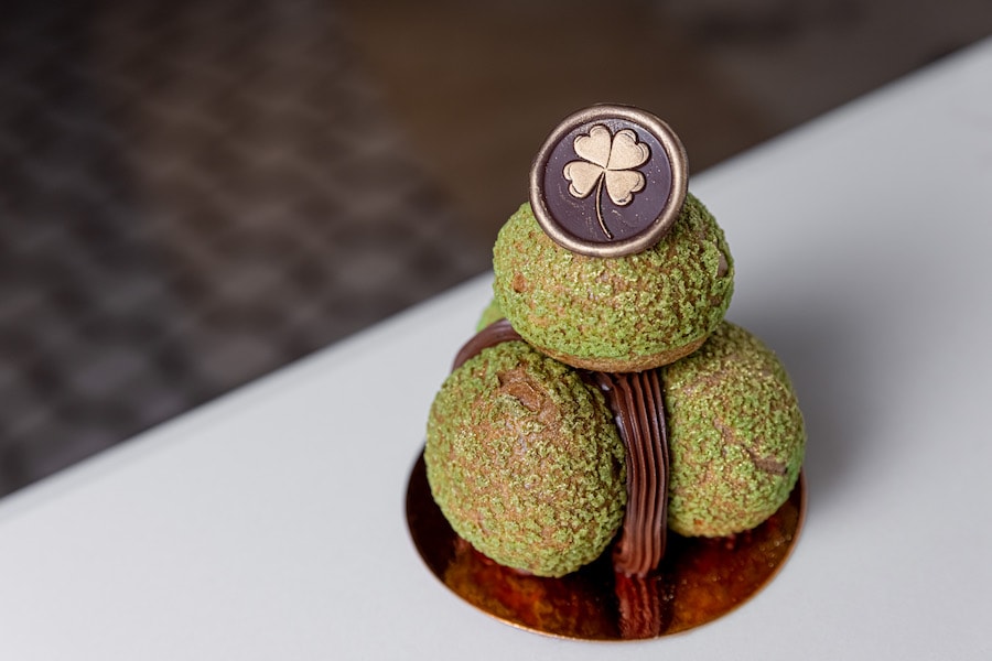 Caramel Hazelnut Profiteroles at Le Petit Cafe