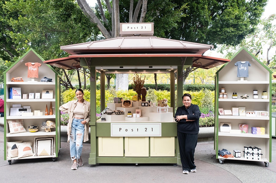 Blair and Juana in front of Post 21