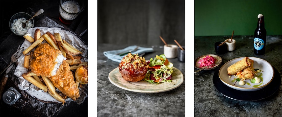 Collage of food from Raglan Road Irish Pub & Restaurant