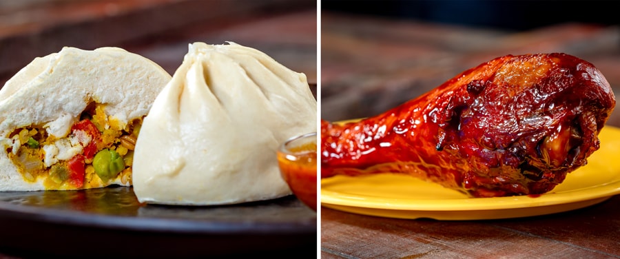 Chicken Bao and Teriyaki Turkey Leg