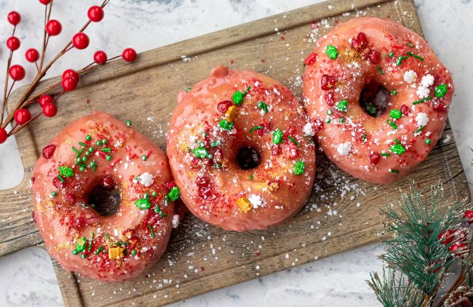 Pomegranate Glaze Doughnuts
