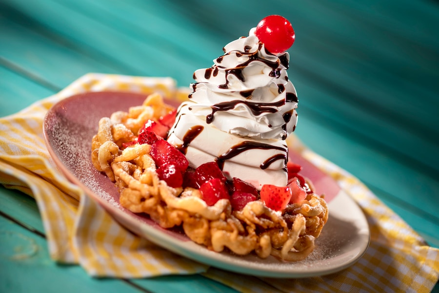Banana Split Funnel Cake
