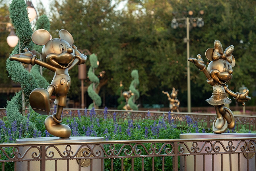 Golden Statues - Celebrating Walt Disney World 50th Anniversary