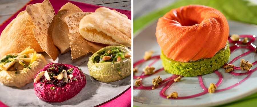 Hummus Trio, Orange Blossom-Saffron Cake