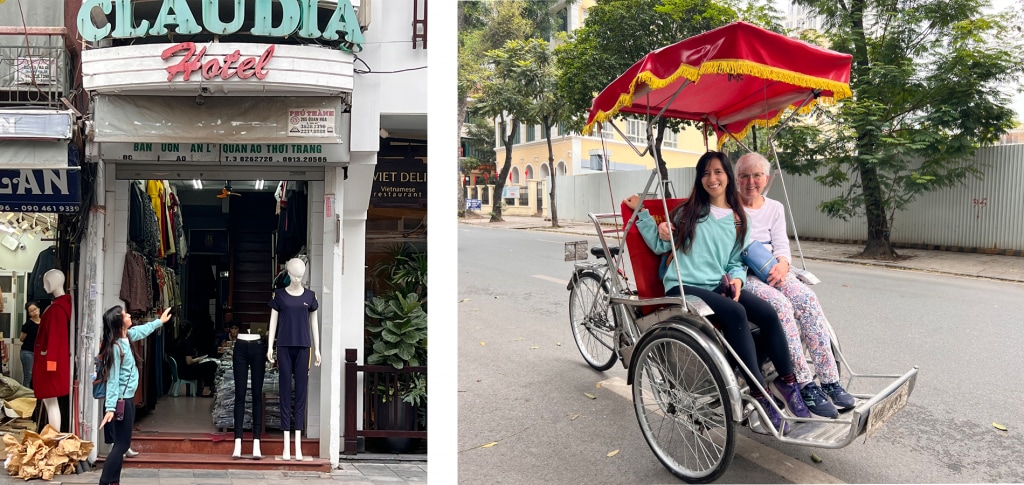 Claudia hotel and trike cycle ride