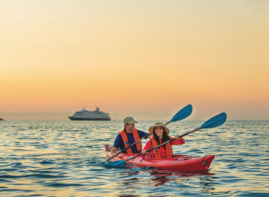 Couple Kayaking in the Galapagos