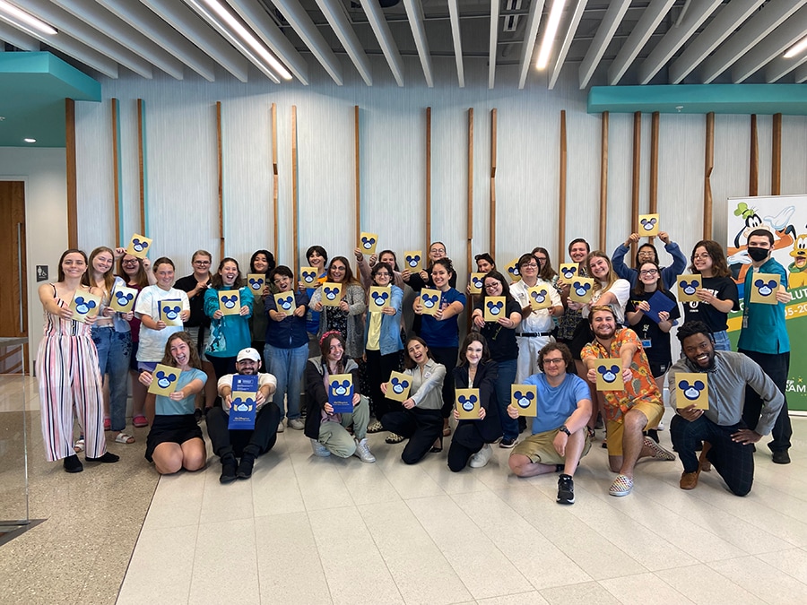 Large group of Cast Members with new nametags