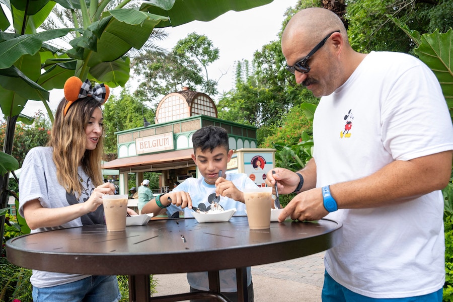 Guests enjoying a Belgian Waffle at Belgium
