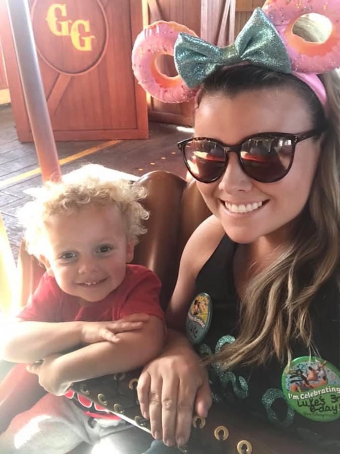 Luke with family member