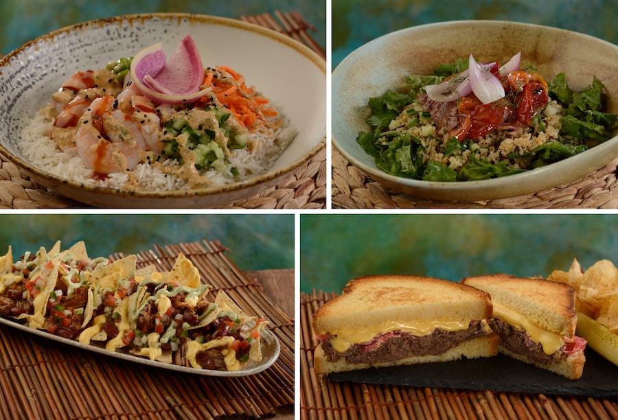 Shrimp Bakuli, Multigrain Tabbouleh, Spiced Pork Nacho and Short Rib Grilled Cheese from Maji Pool Bar
