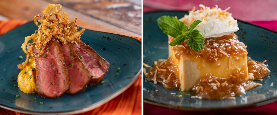 Carne Asada and Flan de Coco