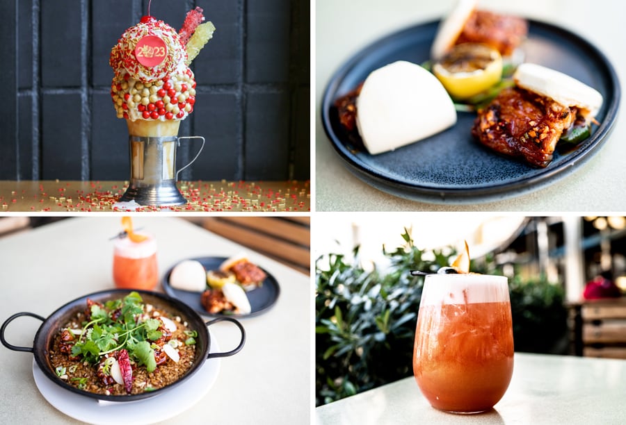 Year of The Rabbit CrazyShake, Pork Belly Bao Bun, Kung Pan Paella, and Lunar Eclipse Cocktail