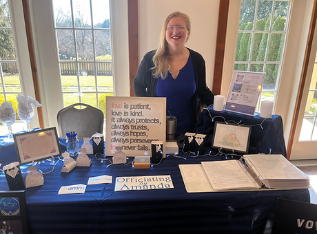 Amanda at wedding expo table