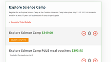 2023 TVNEXT 창조 과학 캠프 비용들: 박물관 / 노아방주 / 특별 활동 과 프로그램